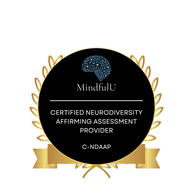 MindfulU Certified Neurodiversity-Affirming Assessment Provider (C-NDAAP) badge
